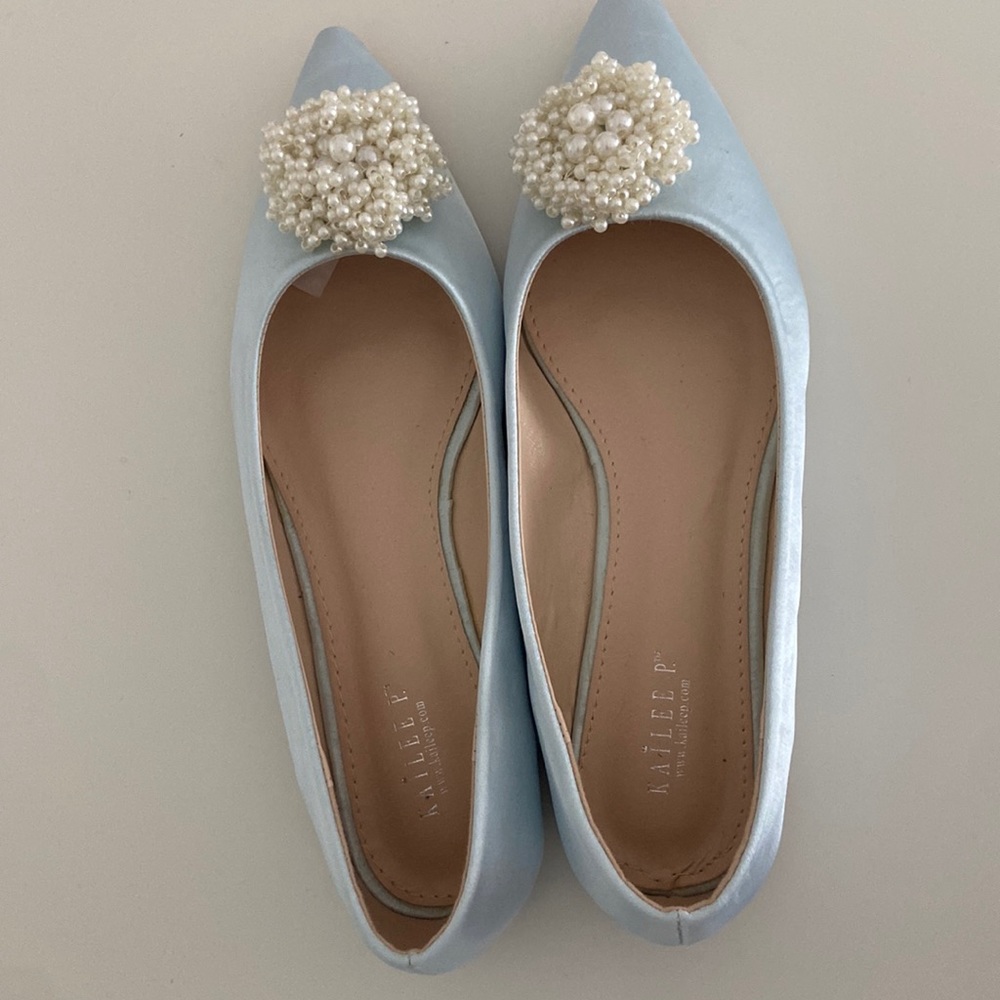 Blue Velvet Flats